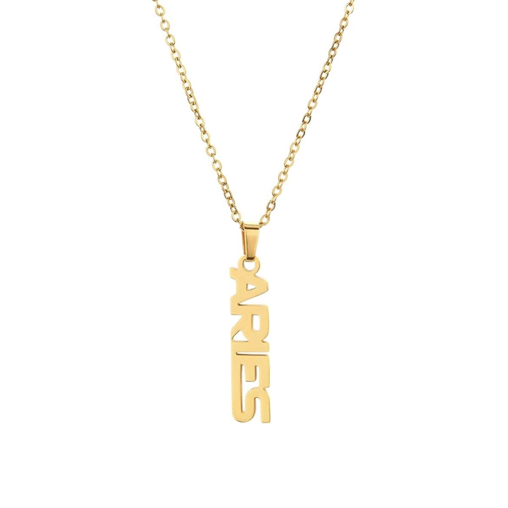 Aries Zodiac Astrology Sign Necklace Stainless Steel for Women & Girls